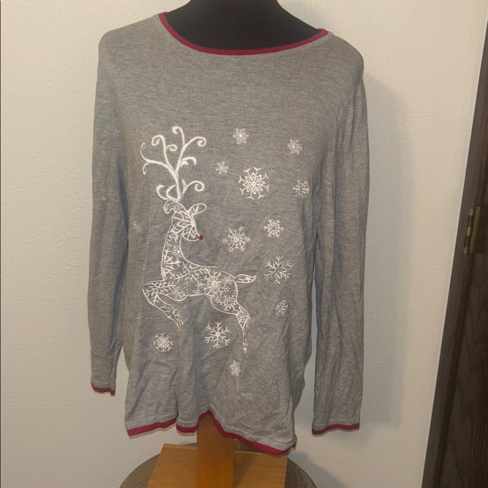 CJ Banks Rudolph Christmas Sweater size 14W(X)